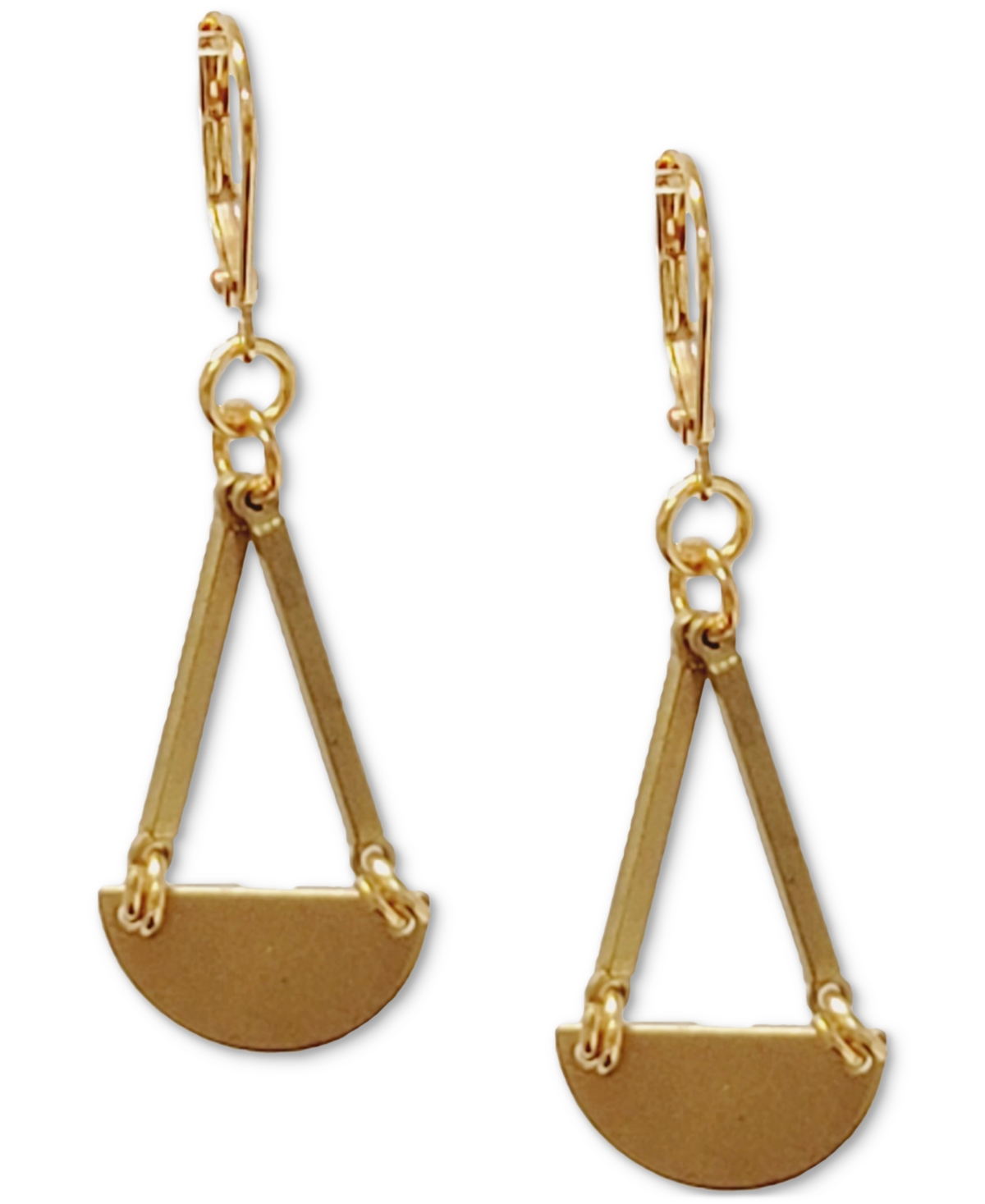 Gold-Tone Geometric Chandelier Earrings - Medium Yel