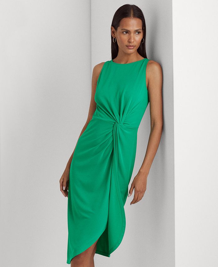Lauren Ralph Lauren Women's Twist-Front Stretch Jersey Dress - Macy's