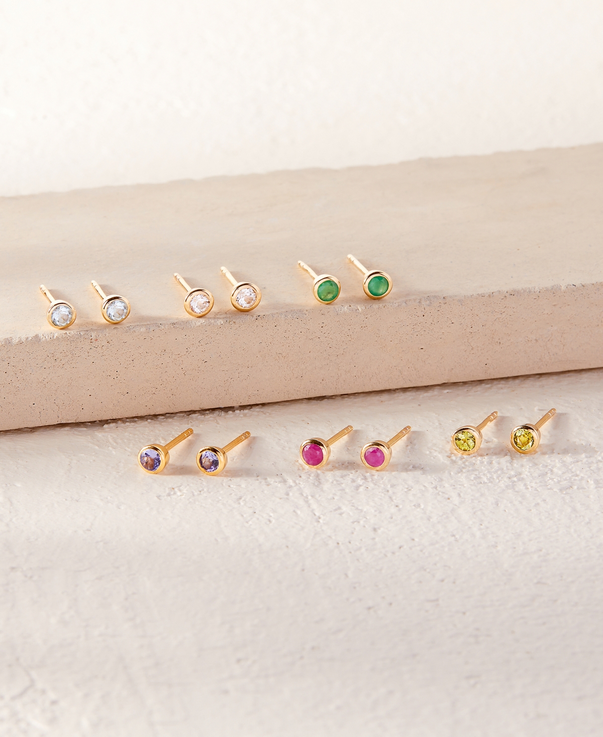 brook & york Natural Stones 14K Gold-Plated Vermeil Sage Birthstone Earrings - Gold- Mar