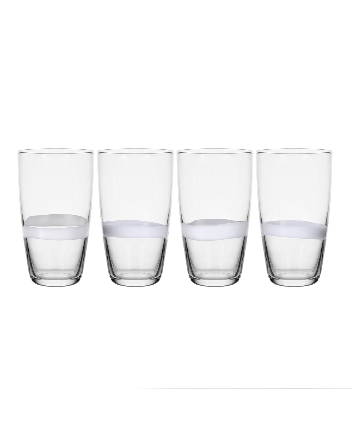 Fitz And Floyd Organic Band 19-oz Highball Glasses 4-piece Set In White