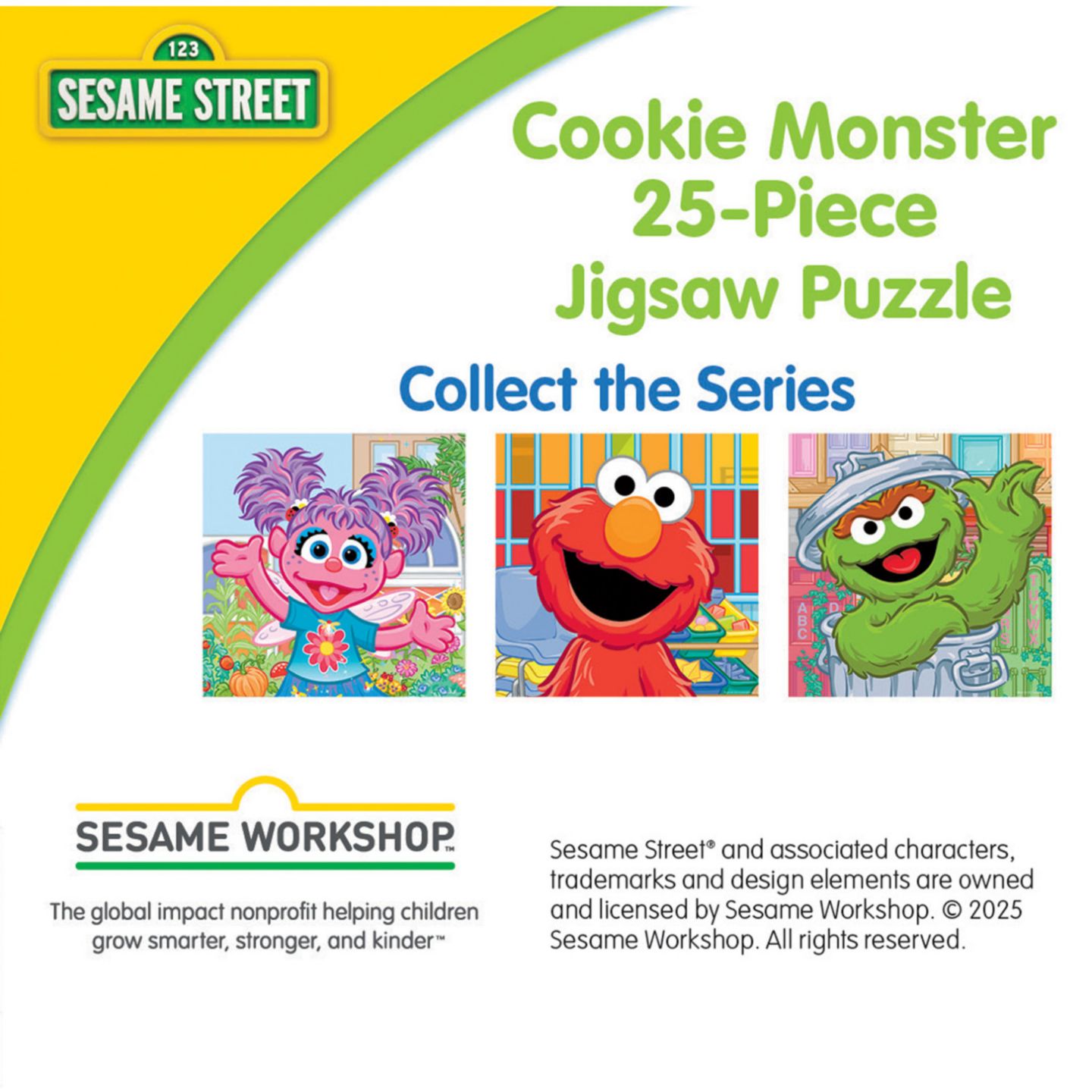 Детский пазл MasterPieces Puzzles Sesame Street Cookie Monster 25 Piece Puzzle, Ages 3+ — фото 3