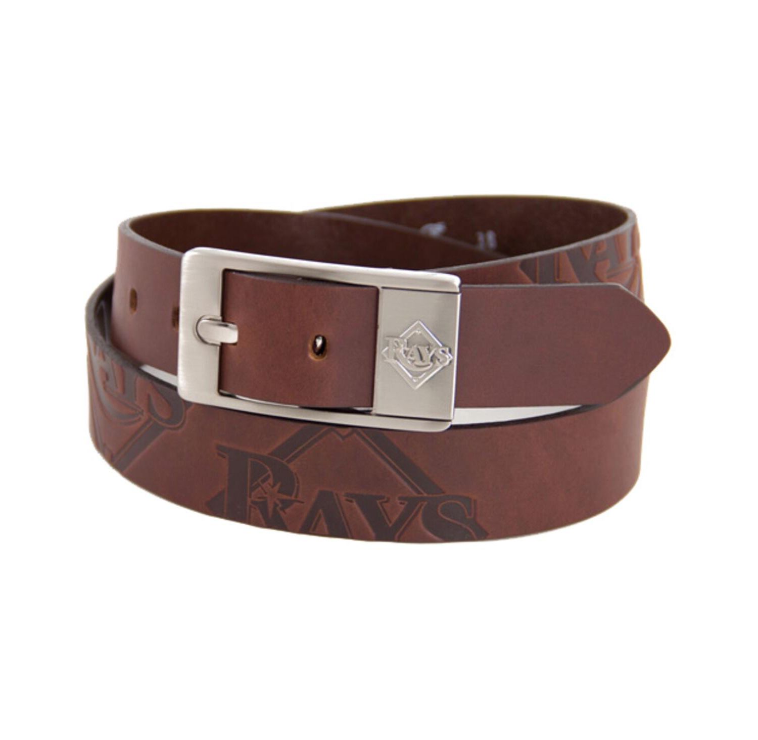 Men's Tampa Bay Rays Brandish Leather Belt - Brown