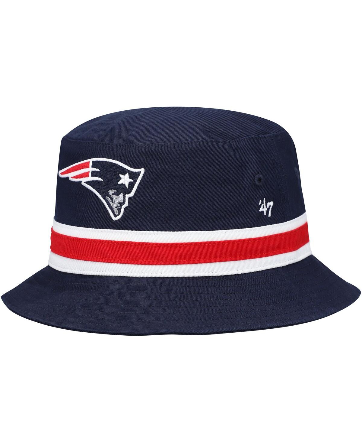 47 Brand Men's ' Navy New England Patriots Striped Bucket Hat