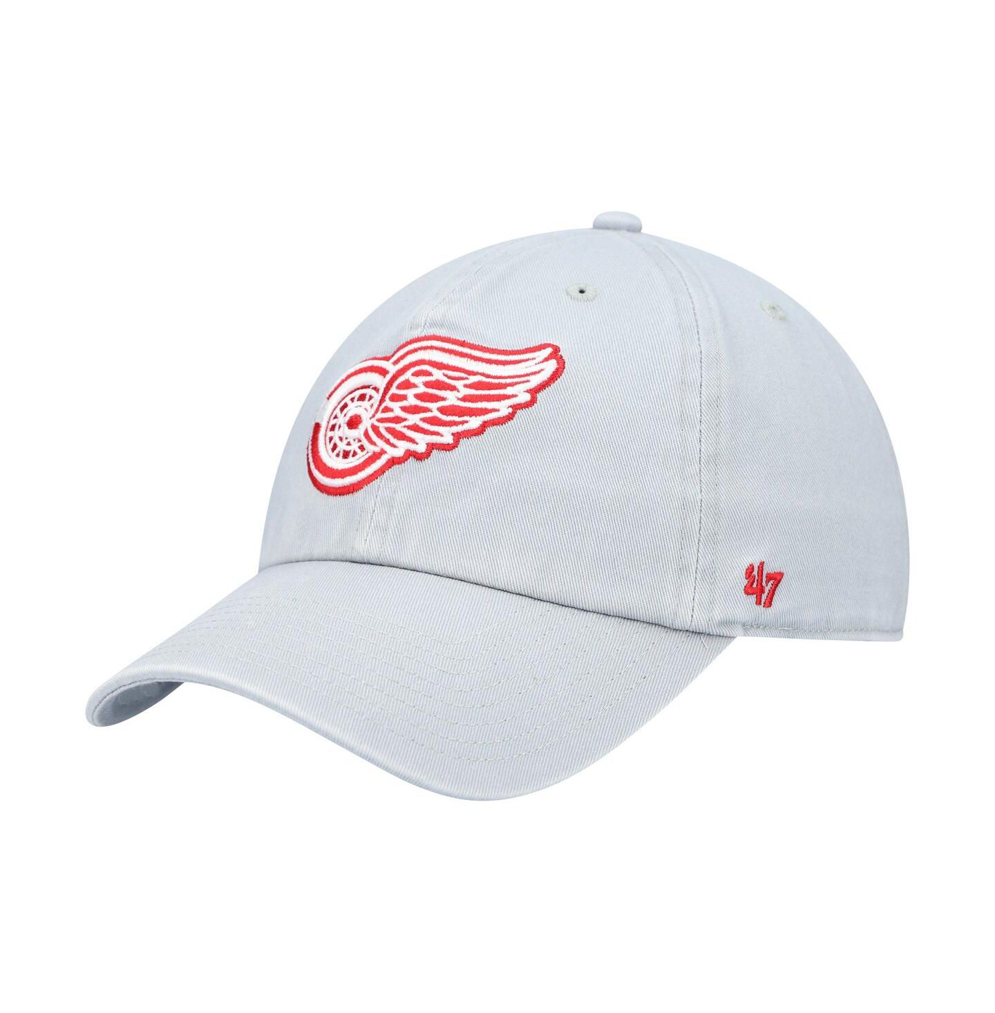 Мужская кепка '47 Brand Gray Detroit Red Wings Team Clean Up Adjustable Hat — фото 1
