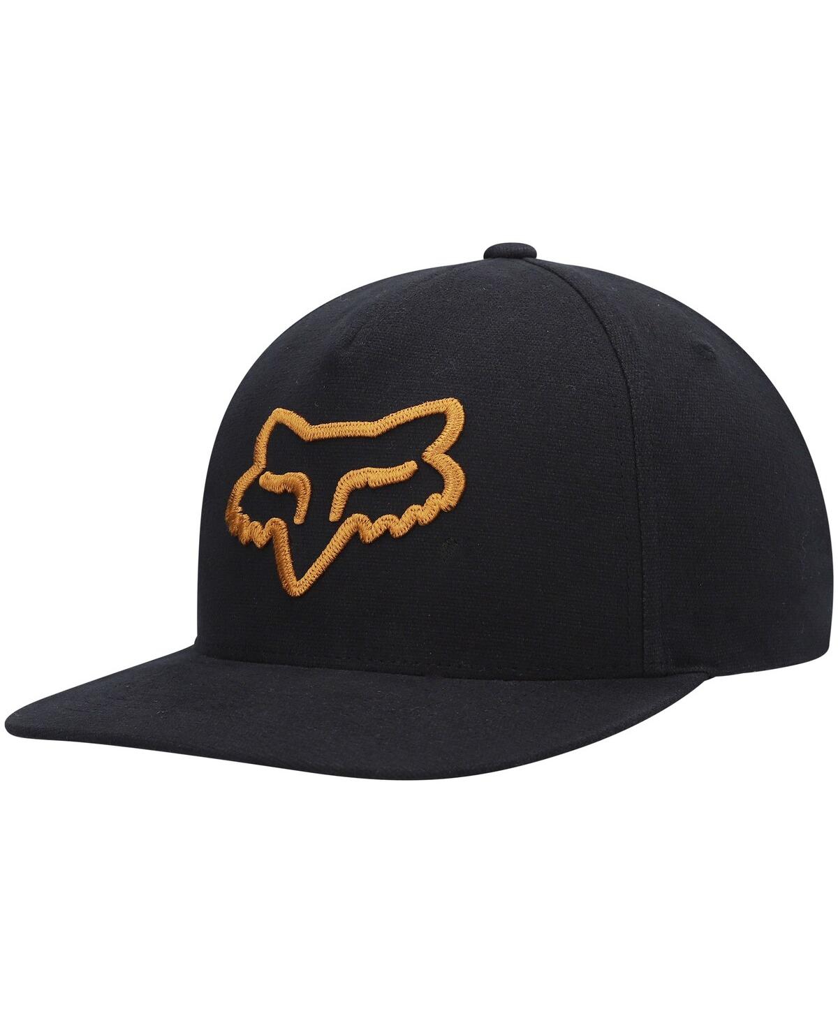 Men's Fox Black Logo Instill 2.0 Snapback Hat - Black