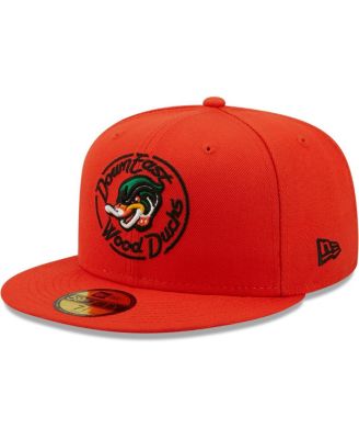 New Era Men's Orange Down East Wood Ducks Authentic Collection 59FIFTY Fitted Hat