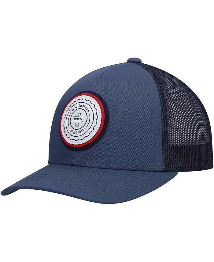 Travis Mathew Big Boys and Girls Navy The Patch Trucker Snapback Hat ...
