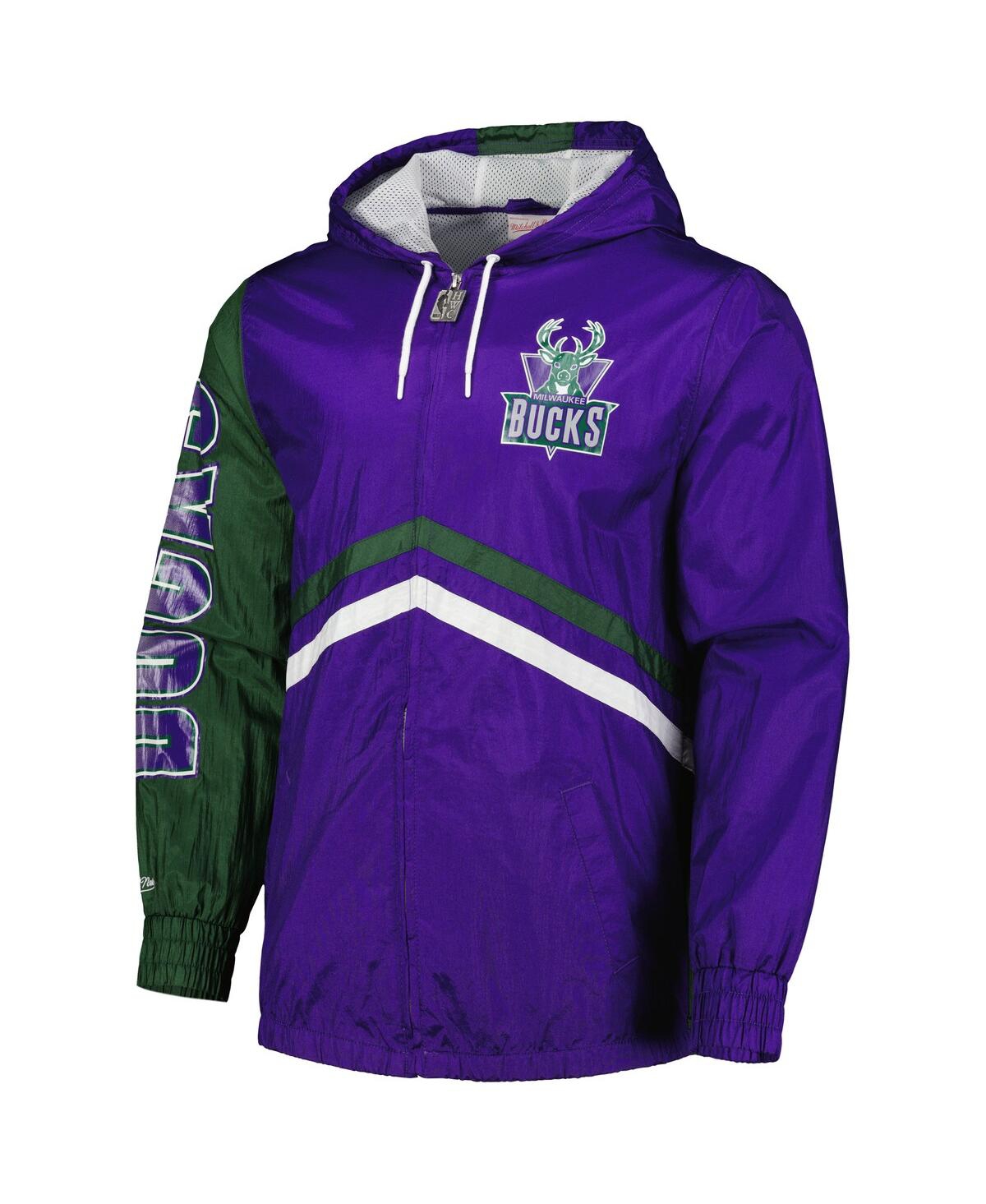 Mitchell & Ness Men's  Purple Milwaukee Bucks Undeniable Full-zip Windbreaker Jacket In Purple