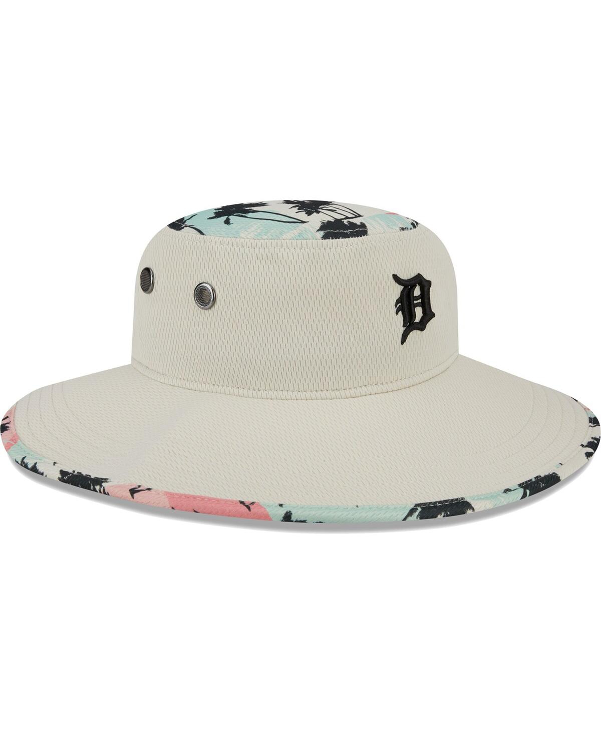 Shop New Era Men's  Natural Detroit Tigers Retro Beachin' Bucket Hat