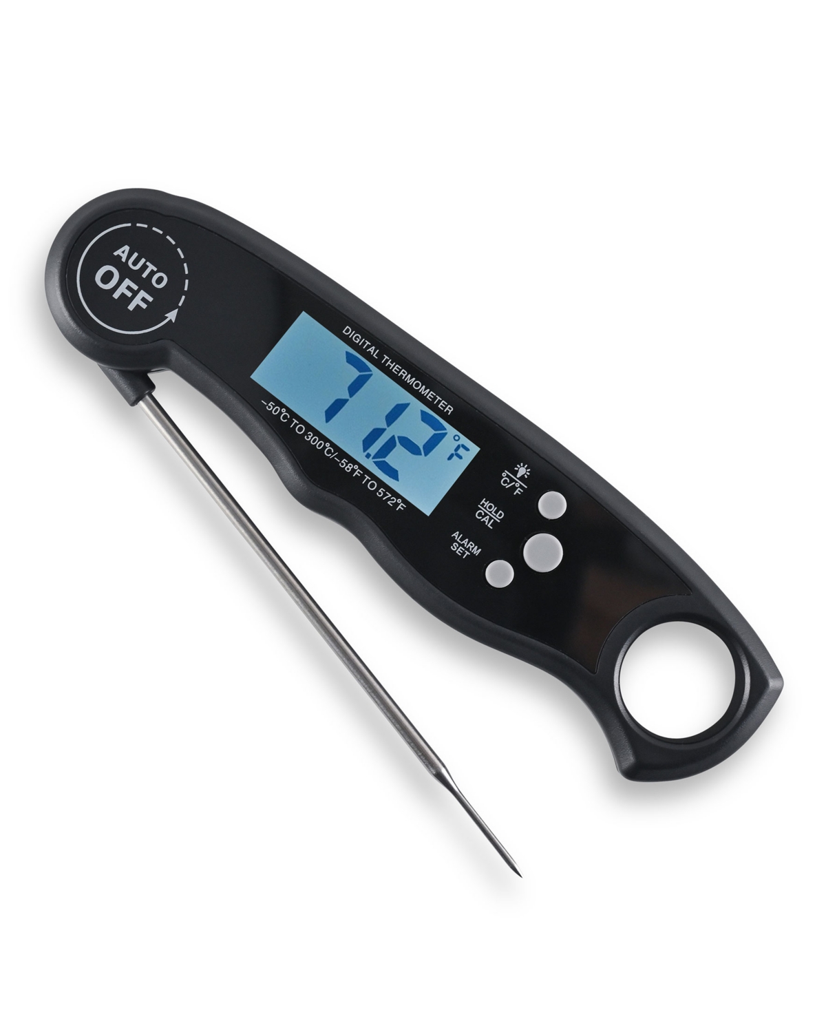 Cheer Collection Foldable Instant Read Digital Food Thermometer In Black