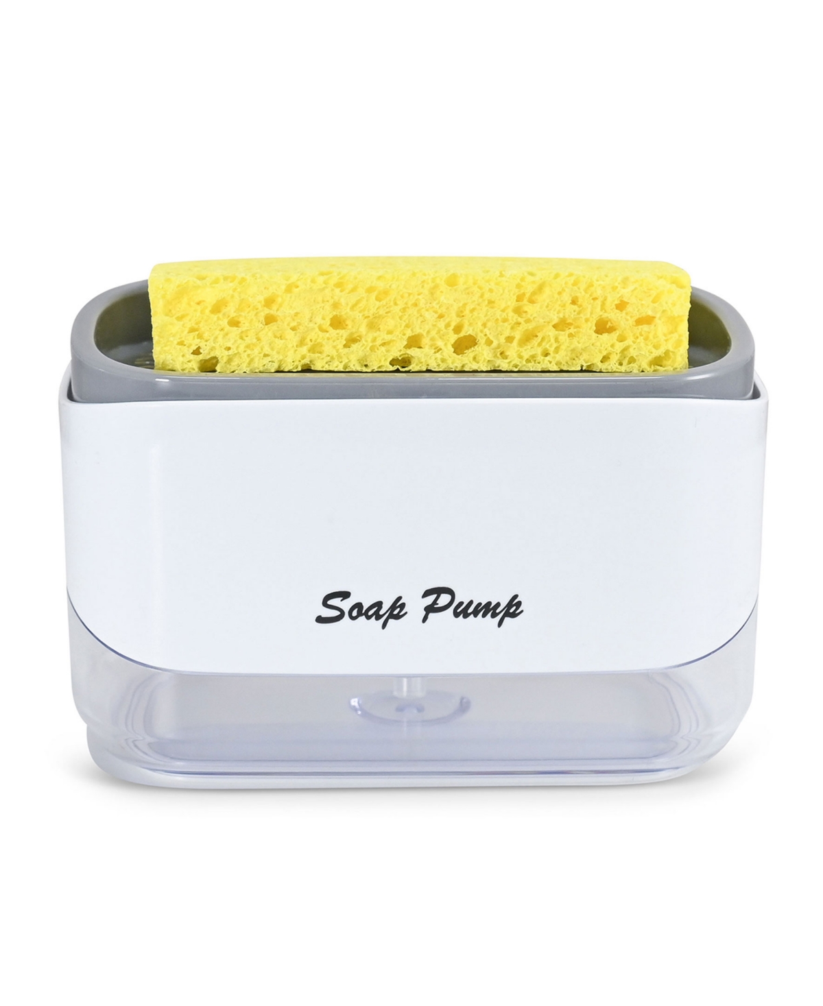 Cheer Collection Soap Dispensing Sponge Holder In White