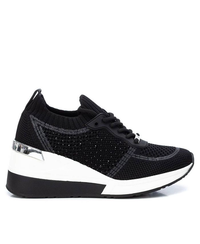 XTI Women's Wedge Sneakers Black Macy's
