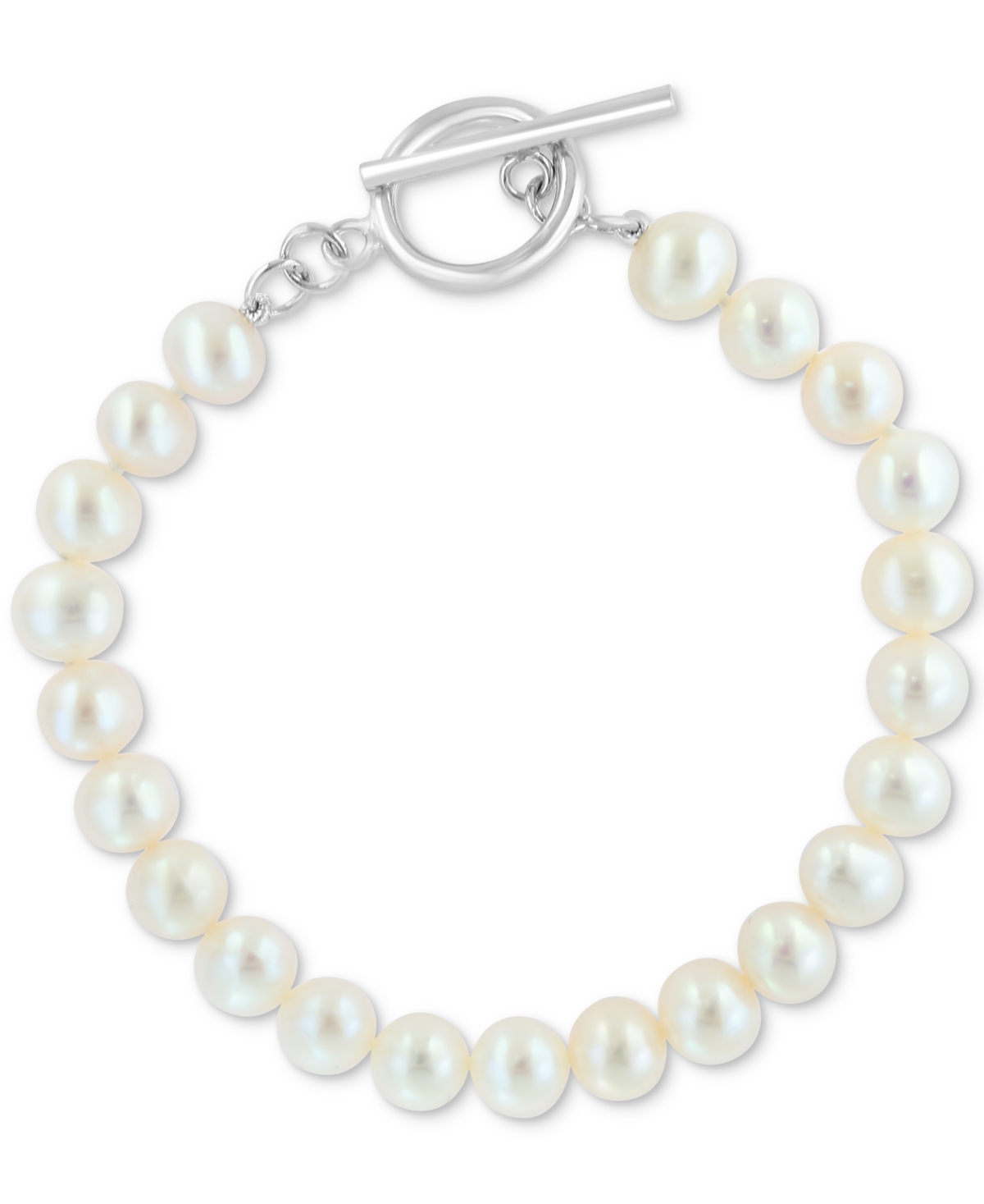 Effy Collection Effy Freshwater Pearl (7-7-1/2mm) Toggle Bracelet In Sterling Silver