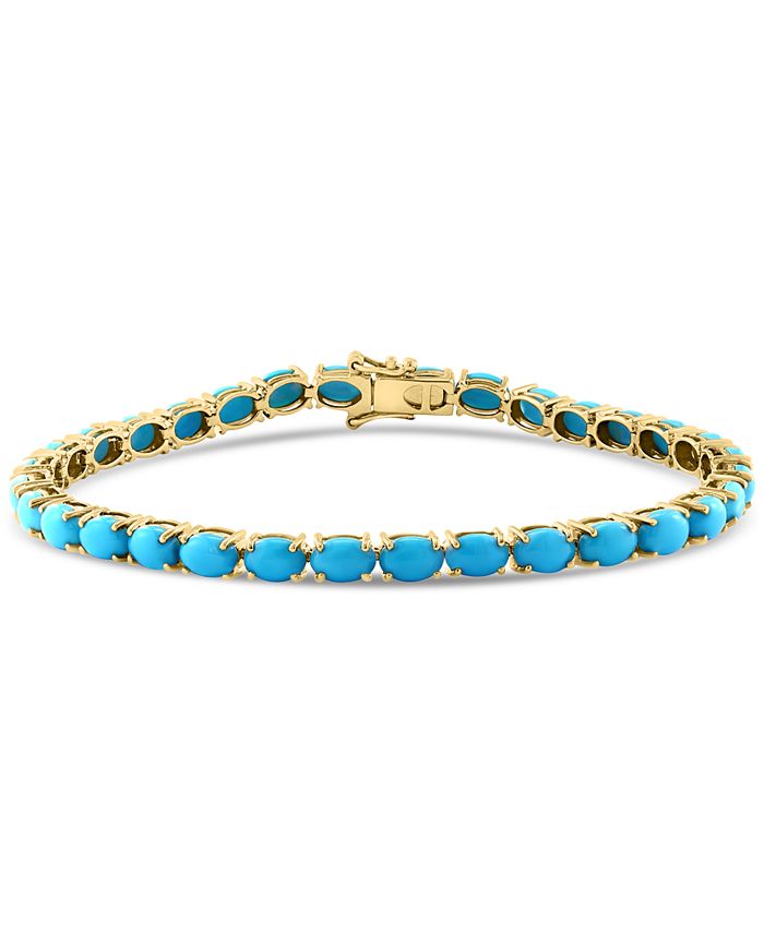 Effy Collection Effy® Turquoise Link Bracelet In 14k Gold Macys 3091