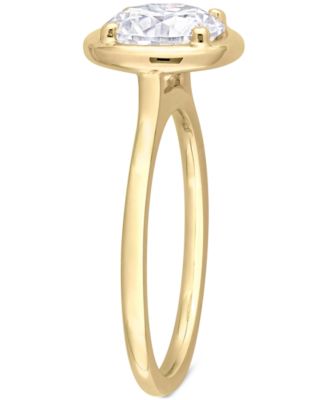 Lab-Grown Moissanite Round Frame Ring (1-7/8 ct. t.w.) in 10k Gold