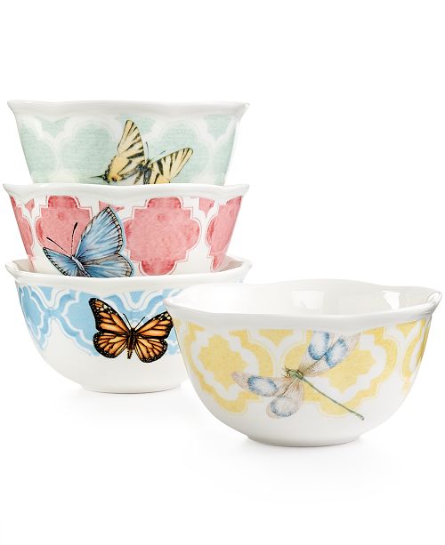 Lenox Butterfly Meadow Trellis Set of 4 Dessert Bowls & Reviews Fine