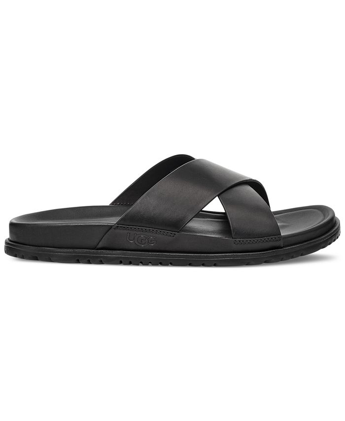 UGG® Men's Wainscott Leather SlipOn Slide Sandal Macy's