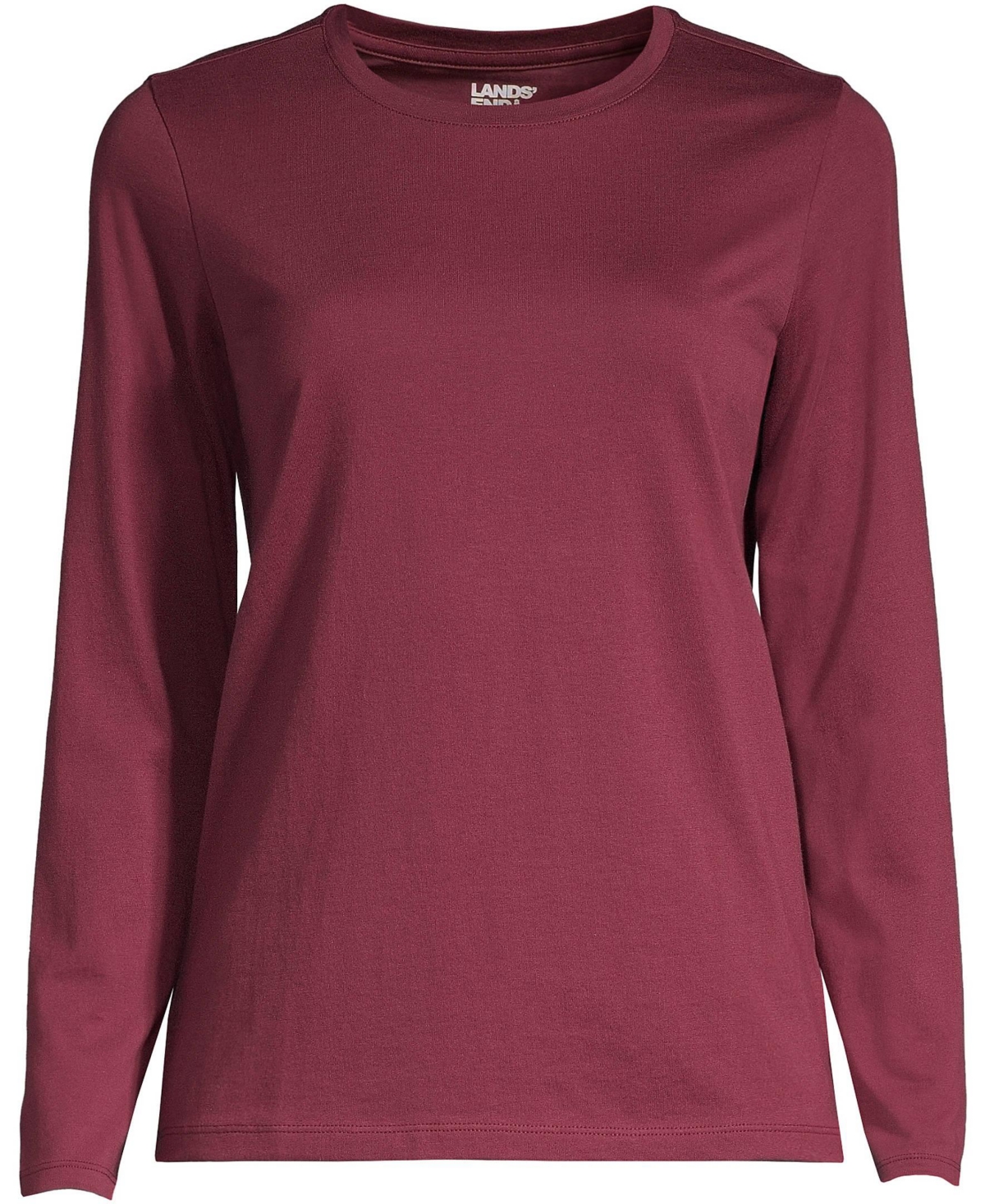 Lands' End Women's Petite Relaxed Supima Cotton Long Sleeve Crewneck T-Shirt