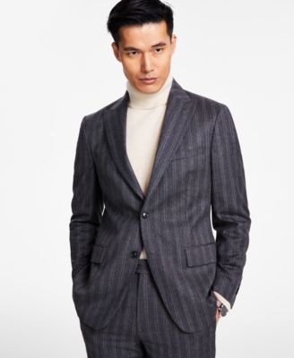 Tallia - Men's Slim-Fit Stretch Pinstripe Suit Jacket