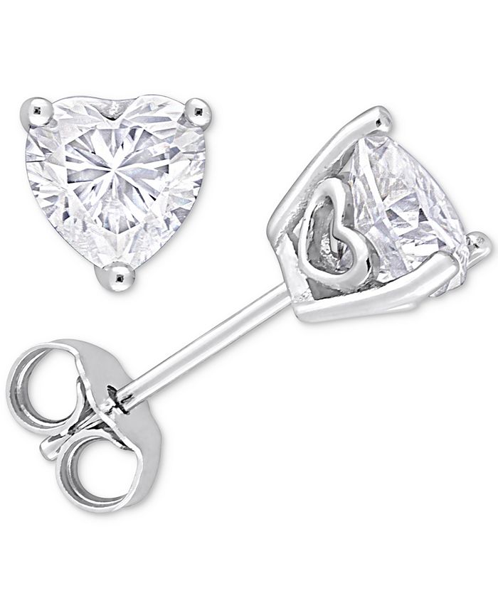 Macy s Moissanite Heart Shape Stud Earrings 1 1 2 ct. t.w. in