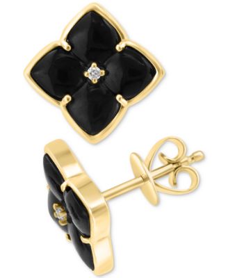 EFFY&reg; Onyx & Diamond Accent Fancy Stud Earrings in 14k Gold