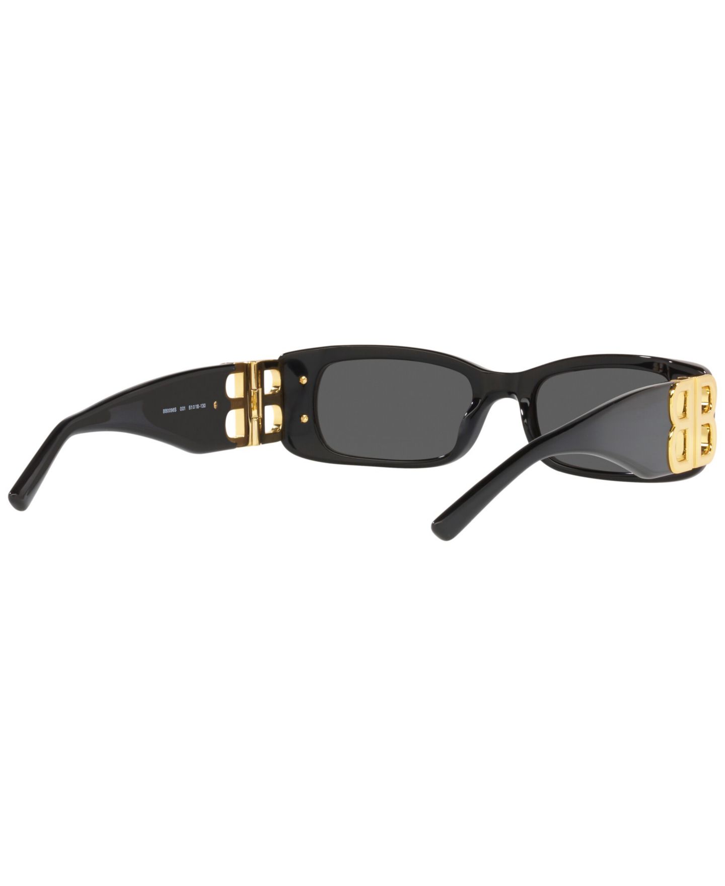 Женские солнцезащитные очки Balenciaga Rectangle Sunglasses, BB0096S 6E000253, цвет: Чёрный — фото 9