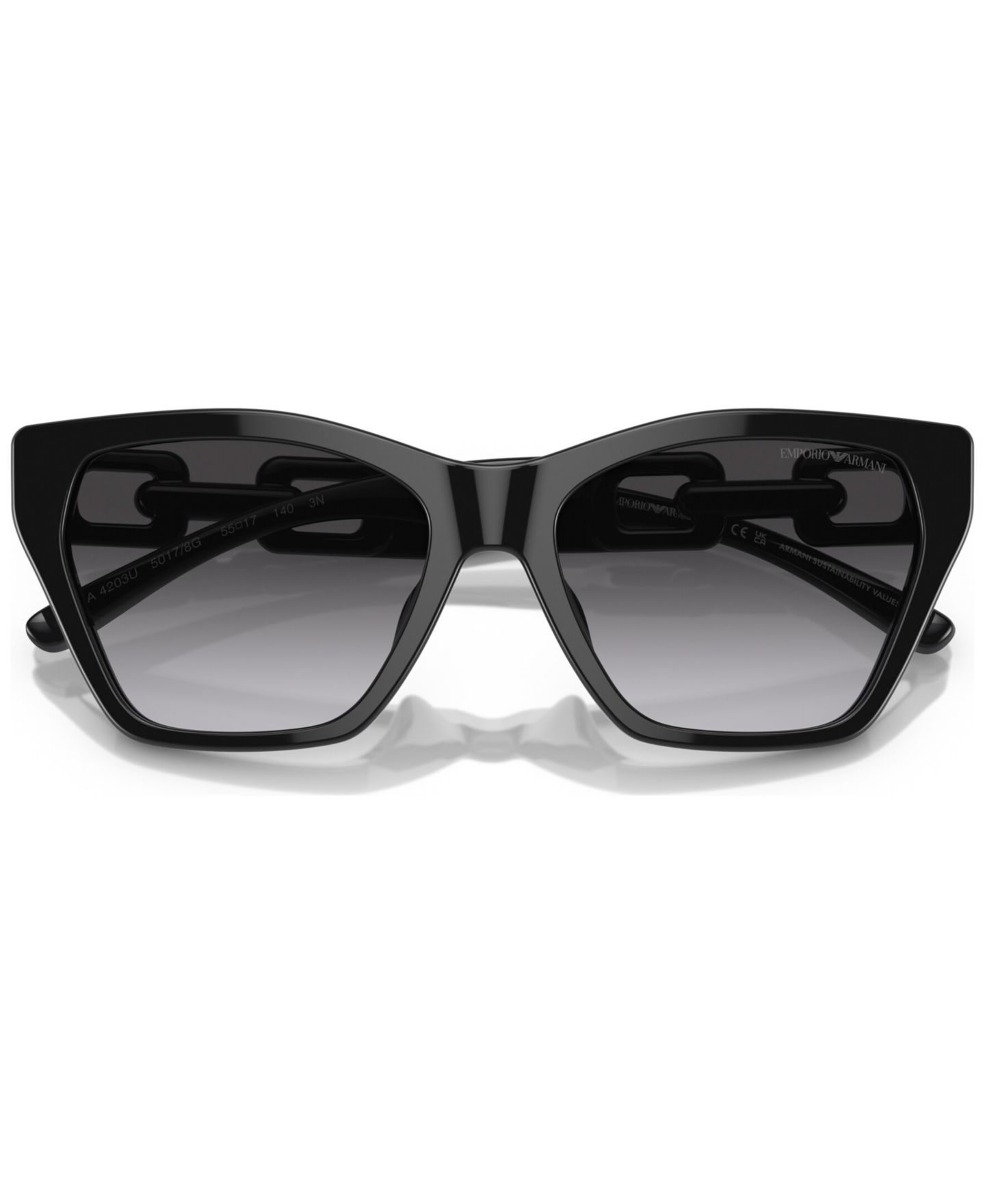 Женские солнцезащитные очки Emporio Armani Sunglasses, EA4203U, цвет: Блестящий чёрный — фото 5