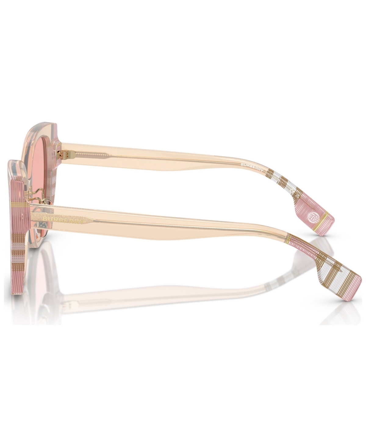 Shop Burberry Women's Low Bridge Fit Sunglasses, Meryl In Pink,check Pink