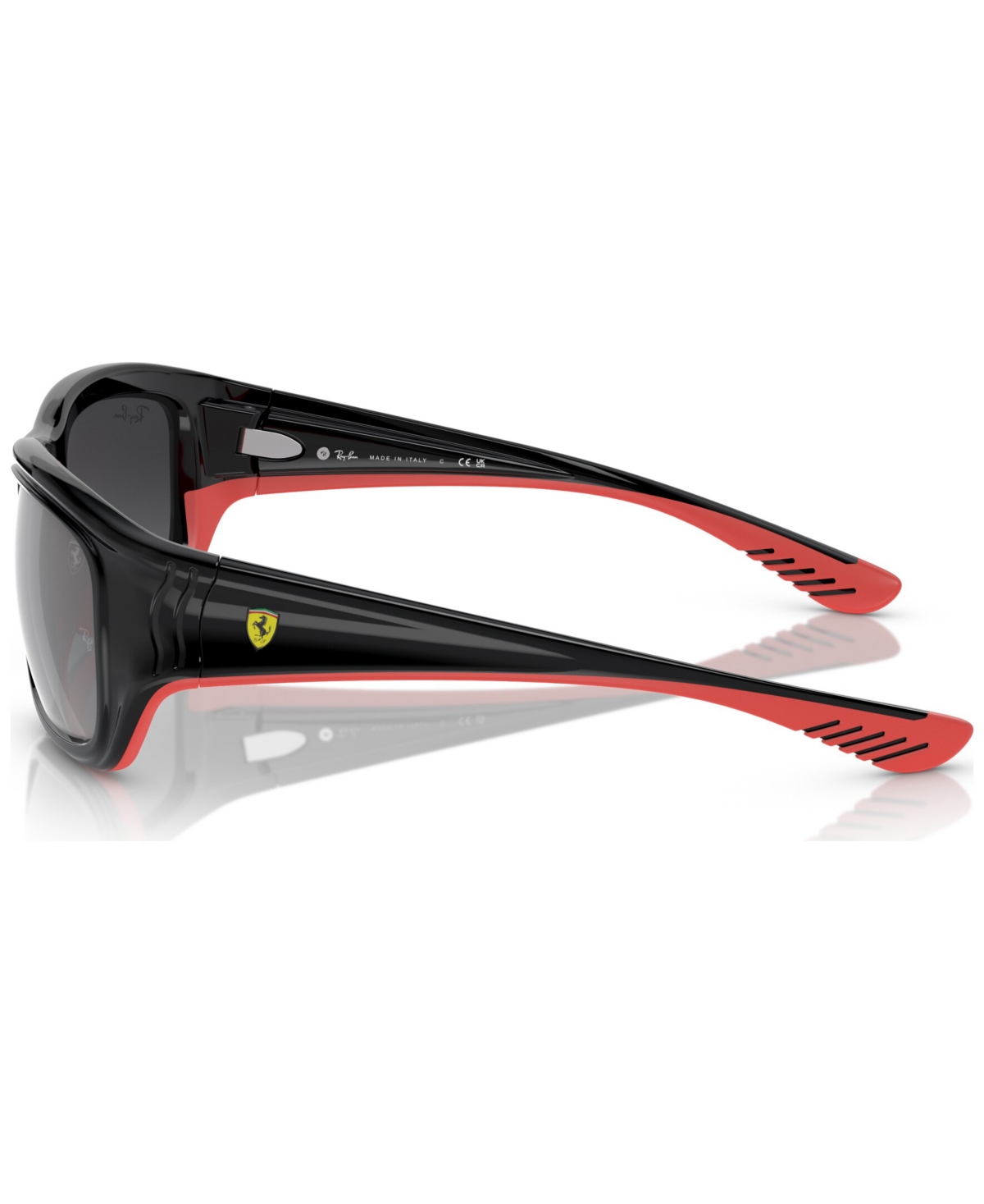 Ray Ban Sunglasses Male Rb4405m Scuderia Ferrari Collection - Black On Red Frame Silver Lenses 59-19 In Black On Red