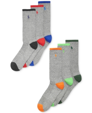 Polo Ralph Lauren Men's Athletic Celebrity Crew Socks 6-Pack