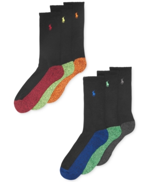 Polo Ralph Lauren Men's Athletic Celebrity Crew Socks 6-Pack