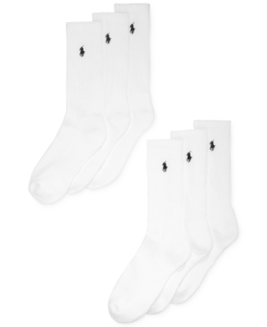 Polo Ralph Lauren Men's Athletic Celebrity Crew Socks 6-Pack