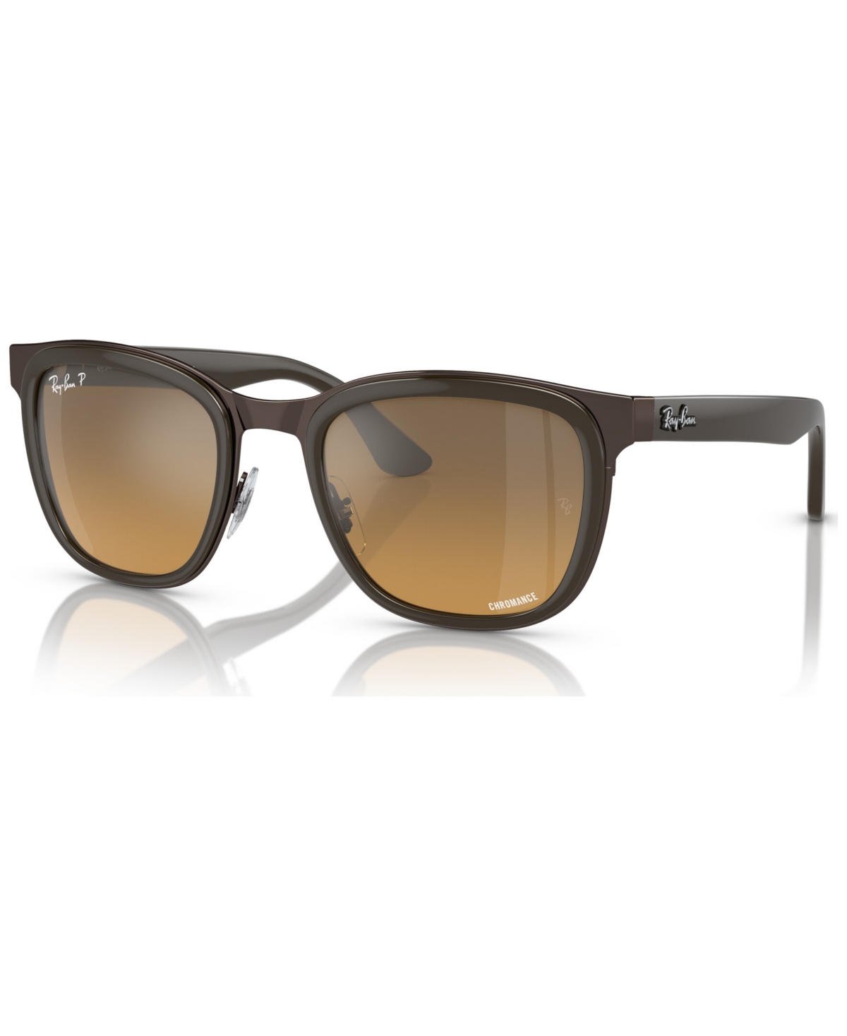 Shop Ray Ban Unisex Polarized Sunglasses, Clyde In Brown On Copper