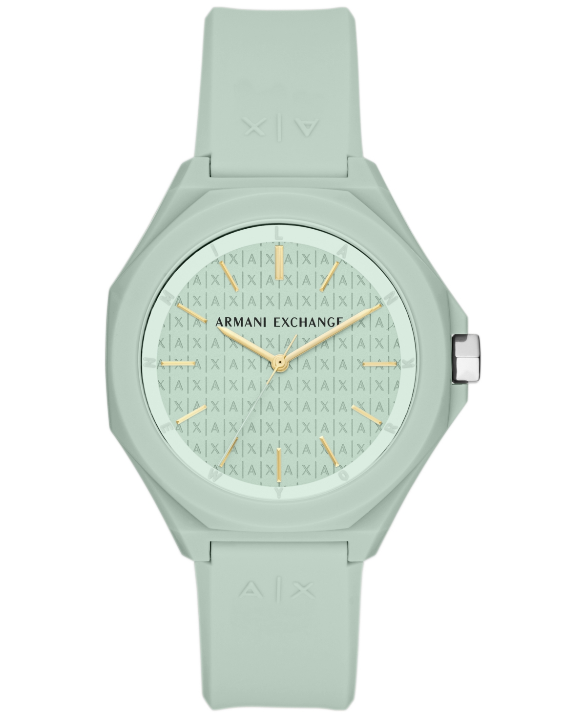 A X Armani Exchange Women's Three-hand Quartz Green Silicone Watch 40mm