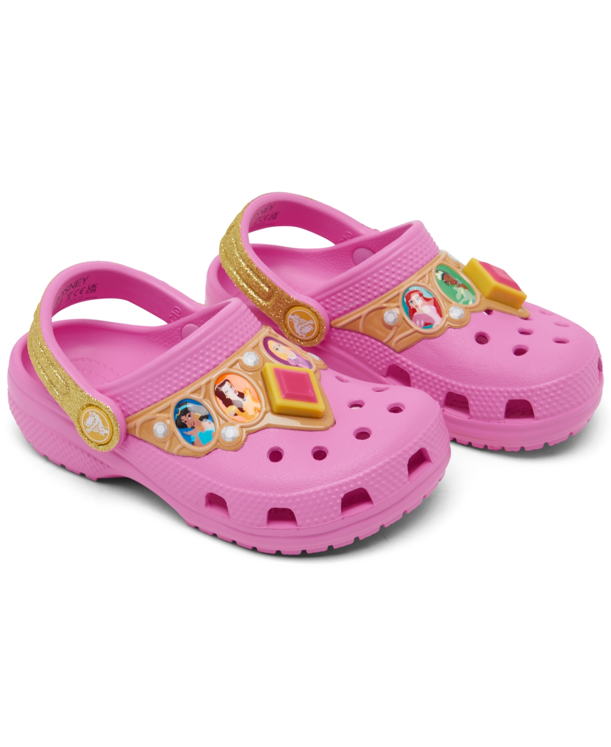 Crocs Babies' Toddler Girls Classic Disney Princess Light-up Classic Clogs From Finish Line In Taffy Pink