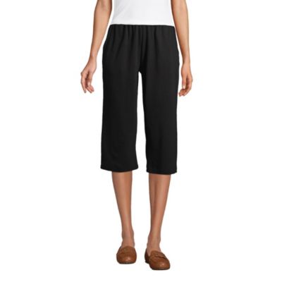 Plus Size Sport Knit High Rise Elastic Waist Pull On Capri Pants