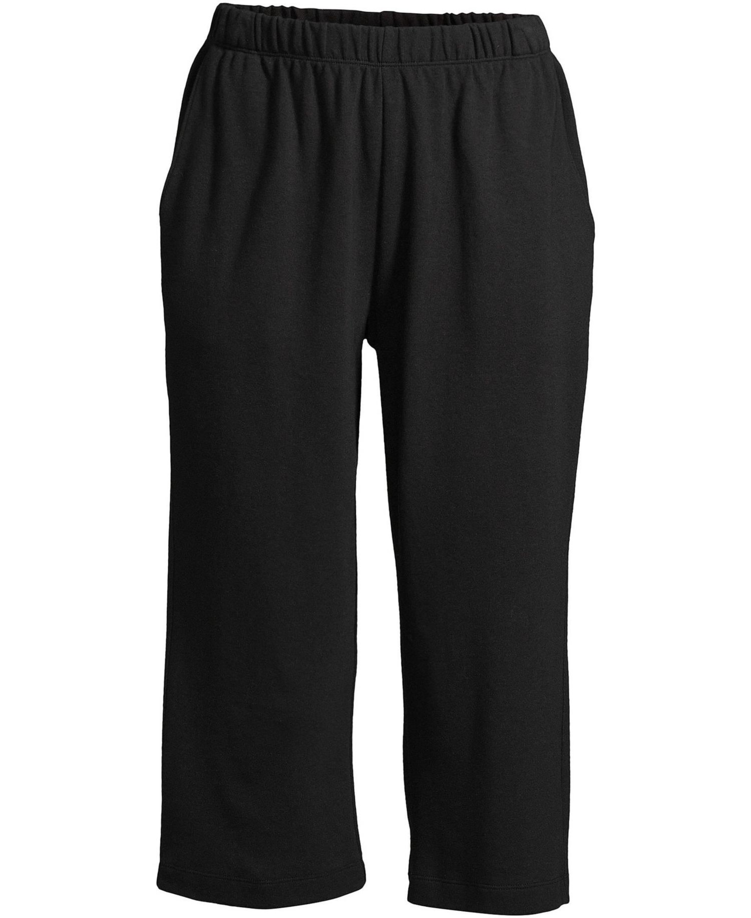 Plus Size Sport Knit High Rise Elastic Waist Pull On Capri Pants