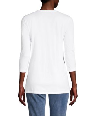 Women's Petite 3/4 Sleeve Cotton Supima Tunic