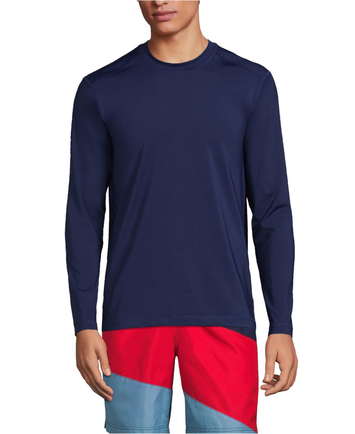 Lands' End Men's SunShade Upf 50 Long Sleeve Swim Tee Cooling Rash Guard