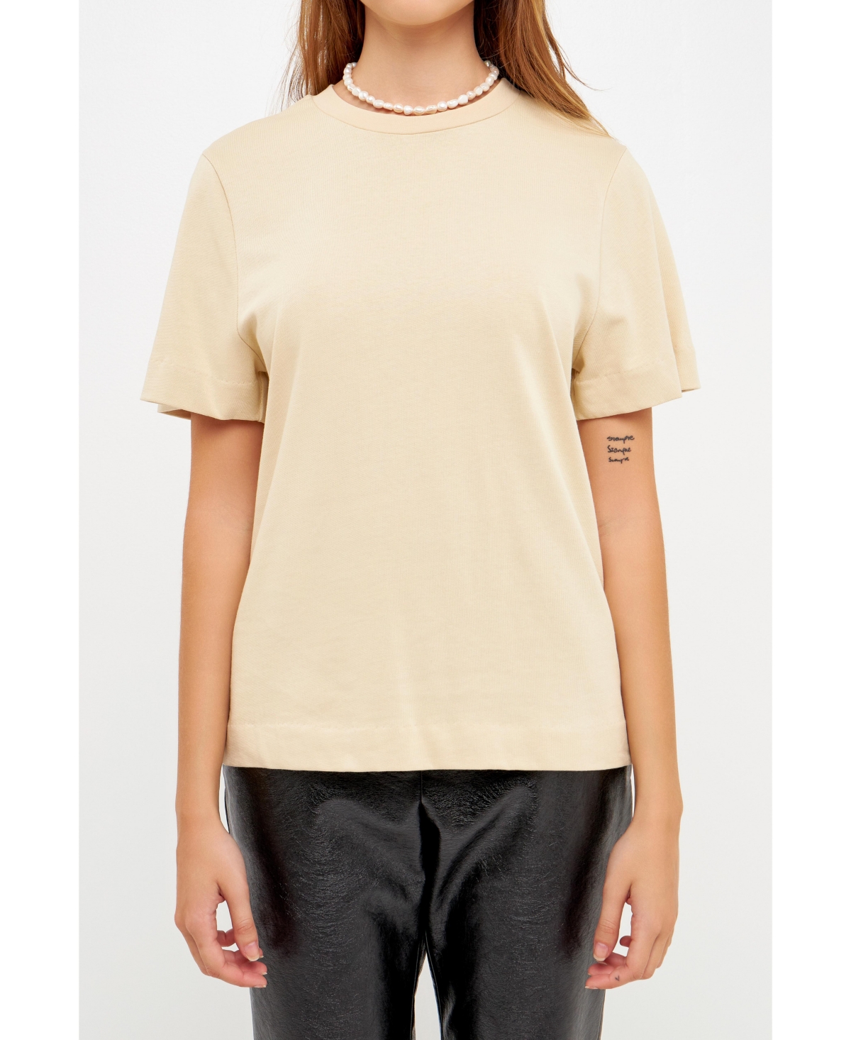 Grey Lab Crewneck T-shirt In Beige