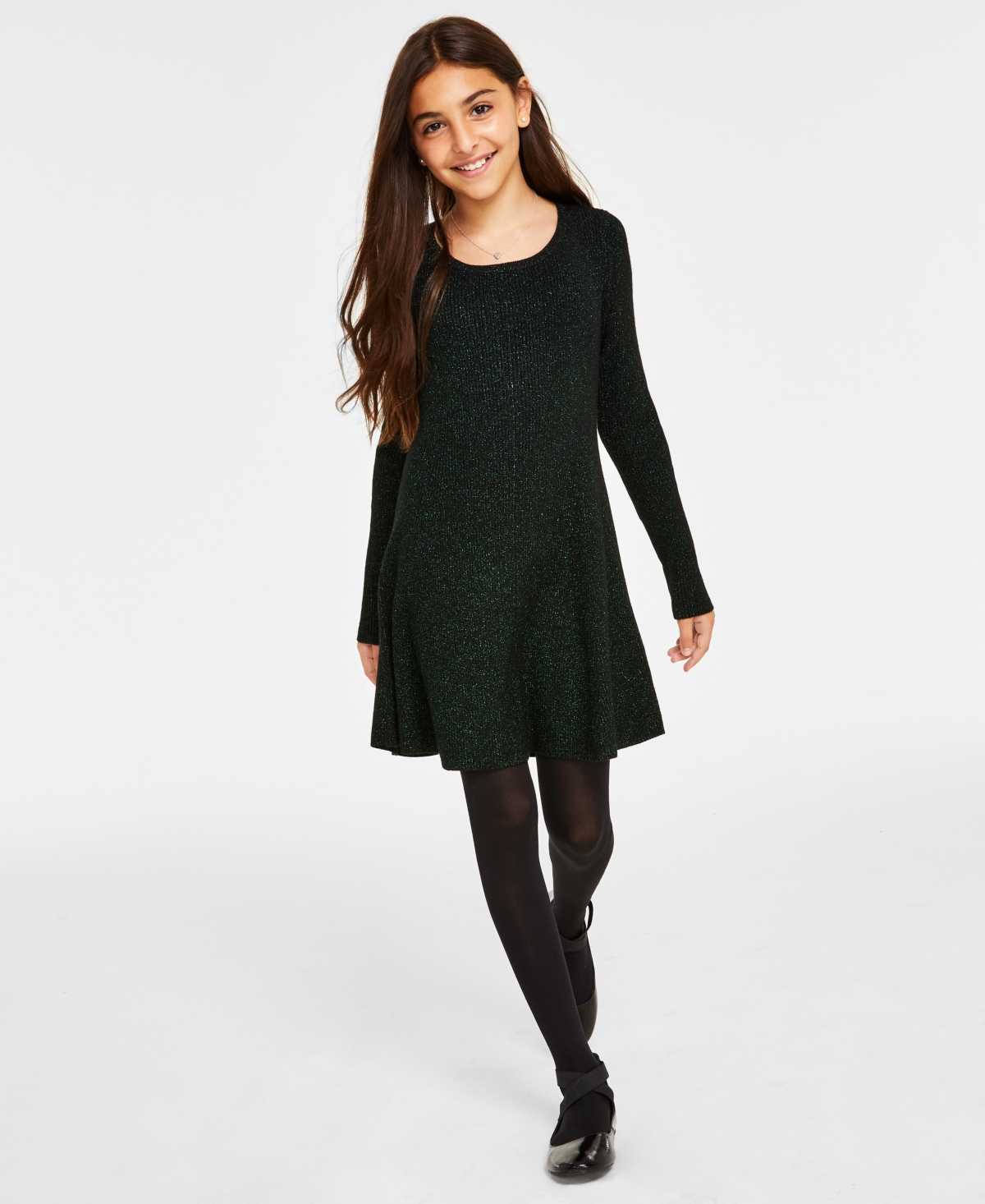 Inc International Concepts Kids' Mommy And Me Big Girls Sweater Dress, Created For Macy's In Teal