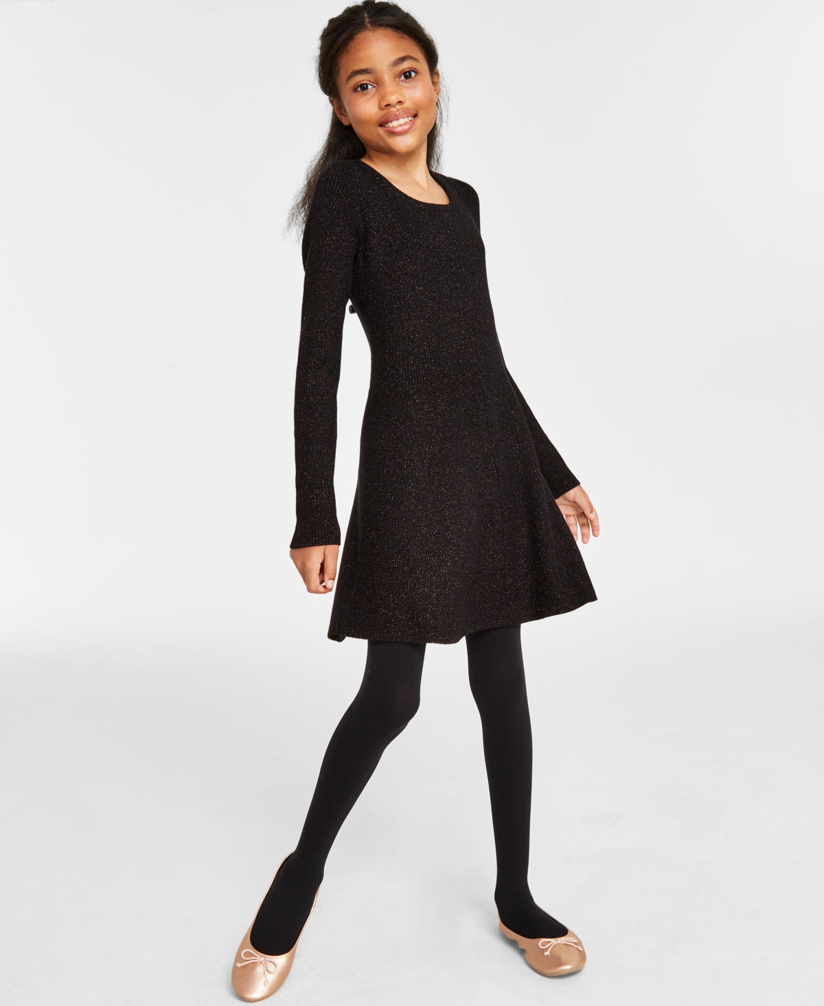 Inc International Concepts Kids' Mommy And Me Big Girls Sweater Dress, Created For Macy's In Black