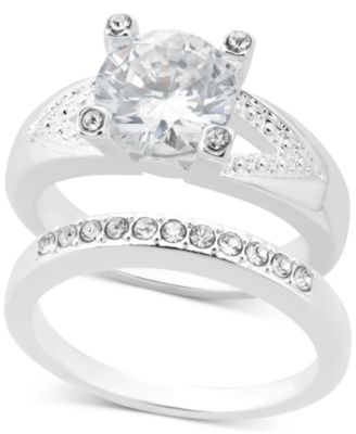 Charter Club - Silver-Tone Round Crystal Bridal Set