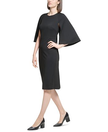 Calvin Klein Womens Capelet Sheath Dress Purple Size 6 P main image 1