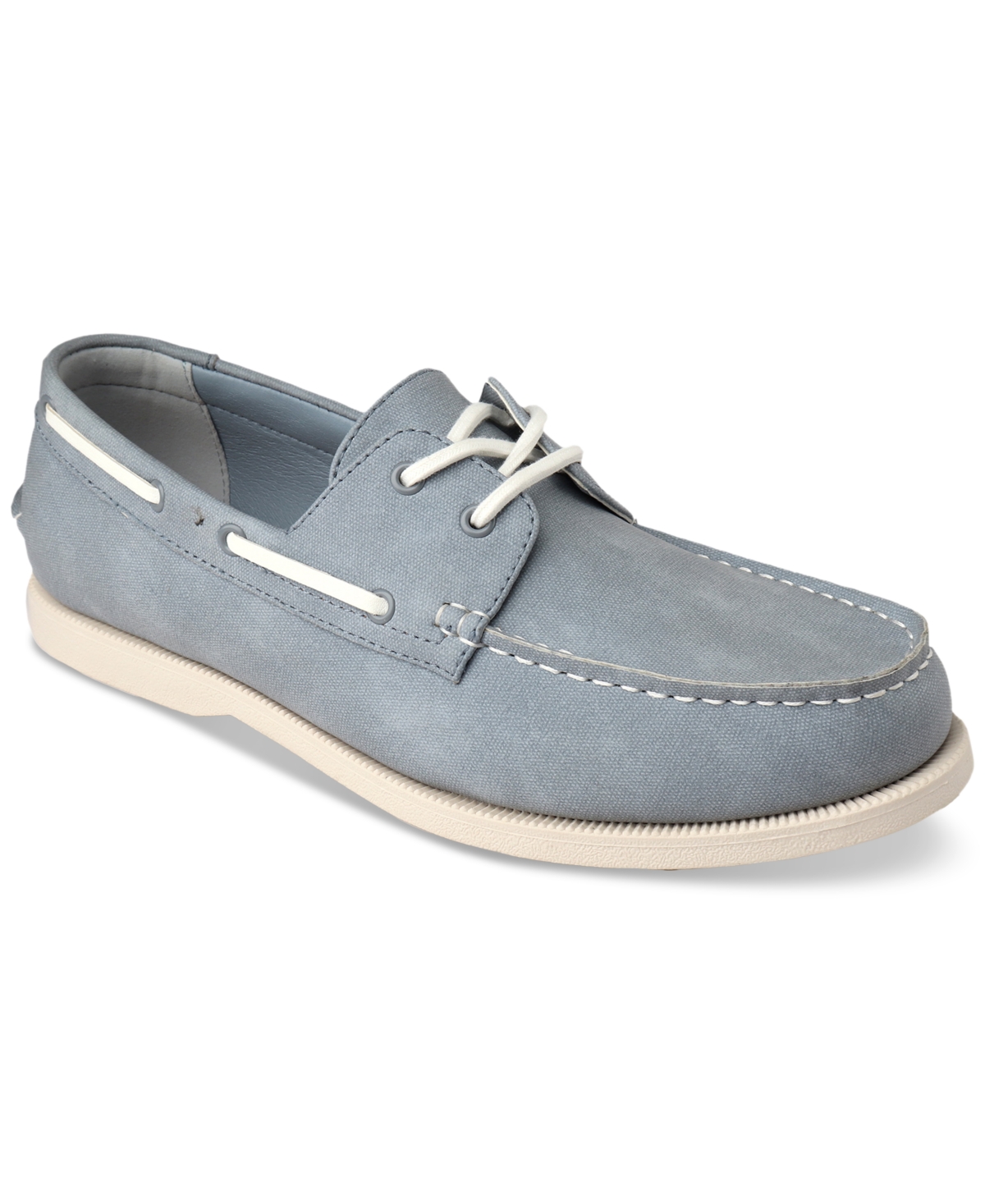 Shop Club Room Men's Elliot Lace-up Boat Shoes, Created For Macy's In Light Blue