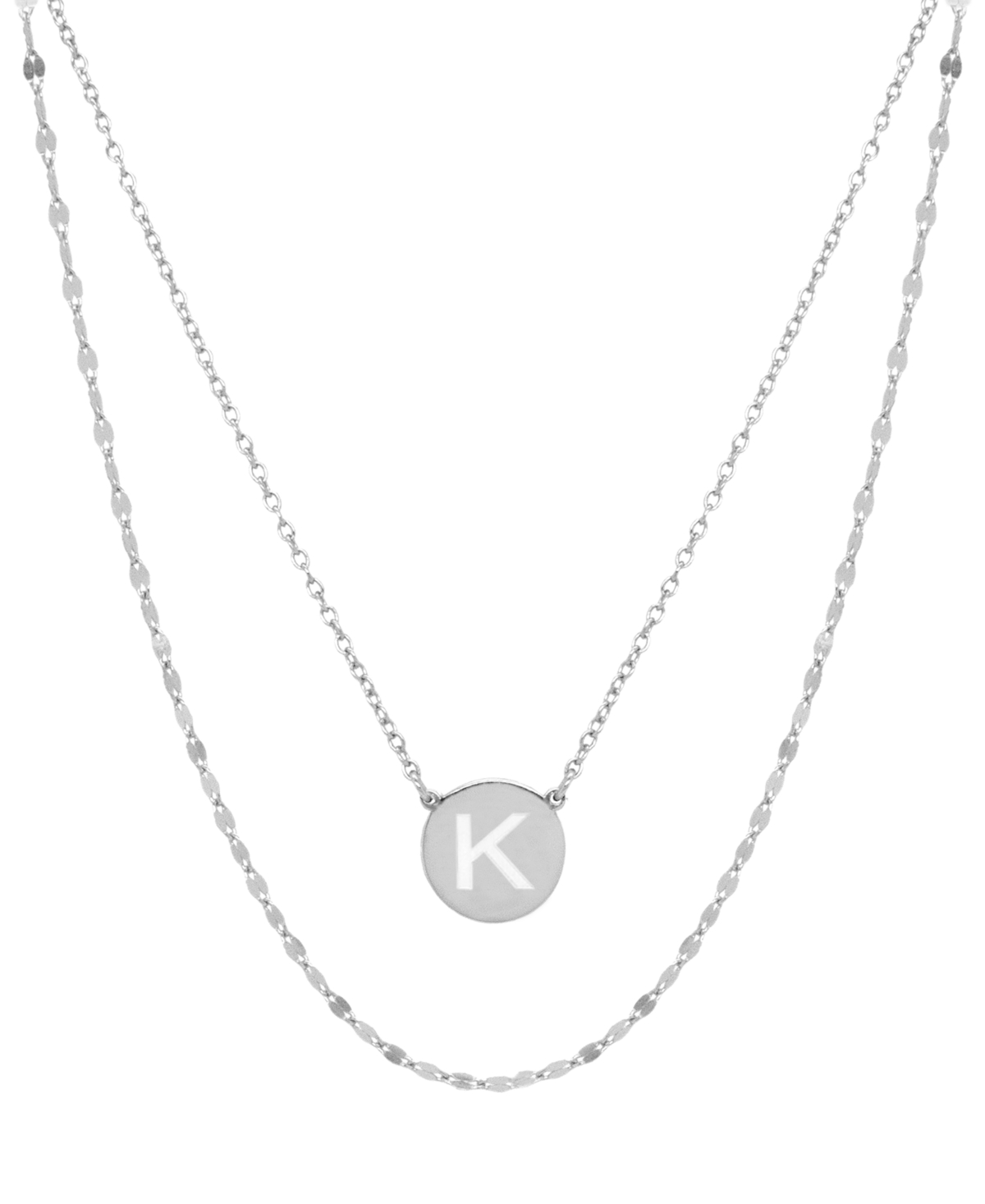 Giani Bernini Initial Disc Layered Pendant Necklace In Sterling Silver, Created For Macy's
