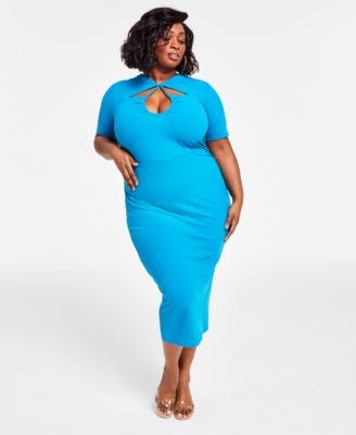 Nina Parker - Trendy Plus Size Cutout Bodycon Dress