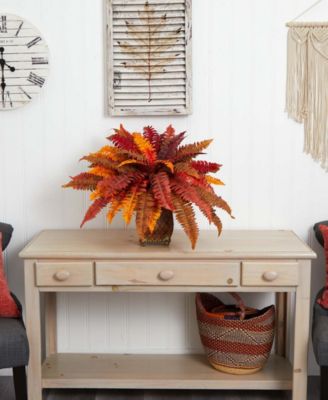 Autumn Boston Fern Artificial Plant in Metal Planter