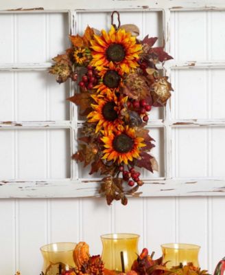 24" Sunflower and Berry Teardrop