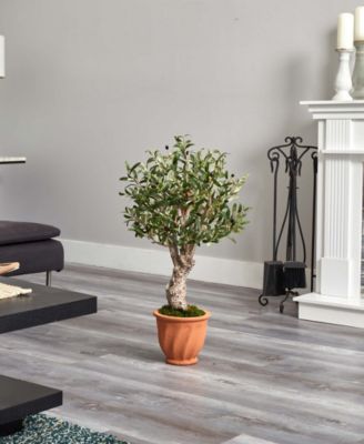 3' Olive Artificial Tree in Terracotta Planter